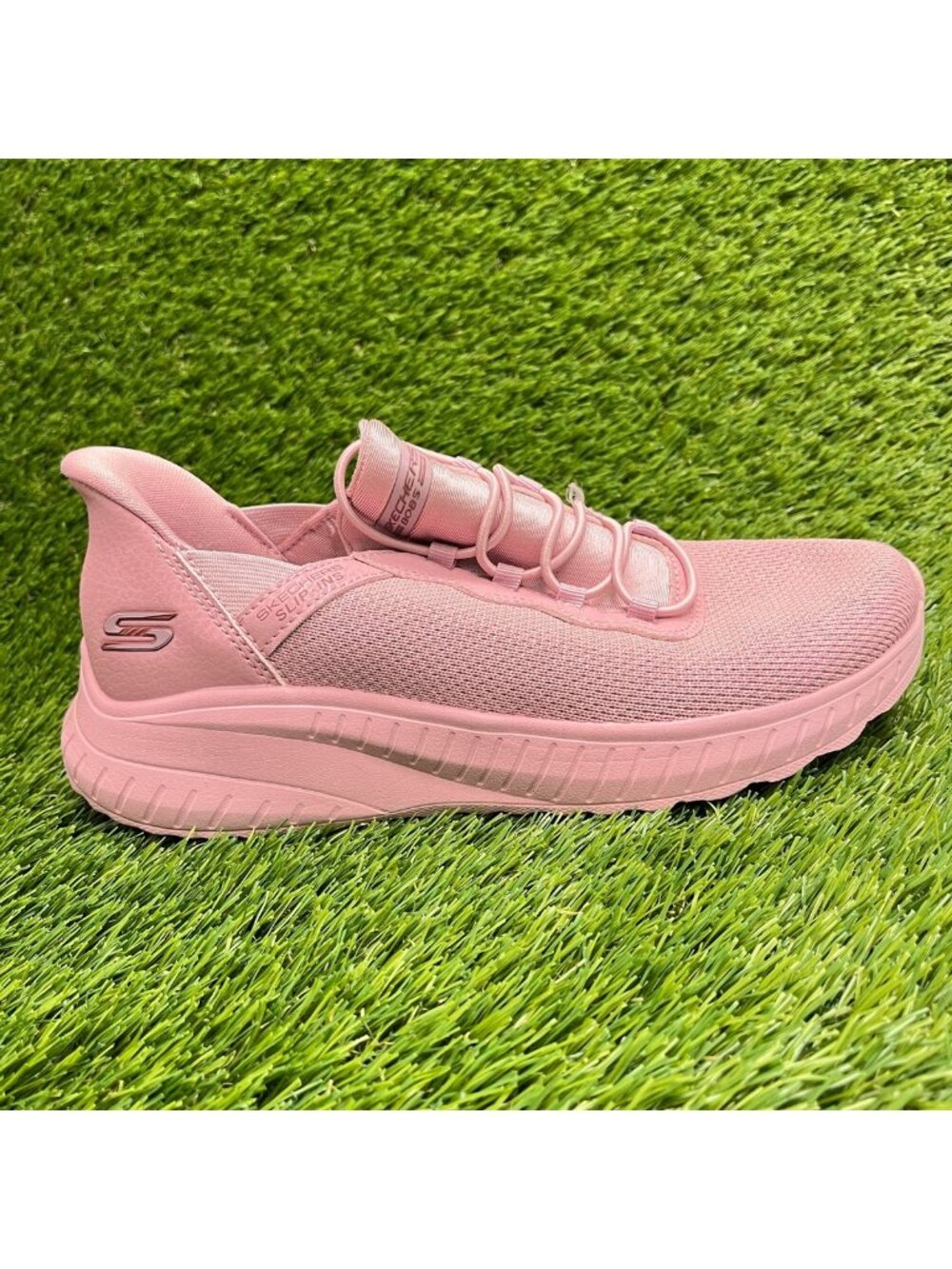 Skechers BOBS Sport Squad Chaos Womens Size 7 Pink Athletic Shoes Sneakers